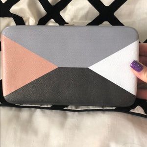 Neutral Color-Blocked Clutch